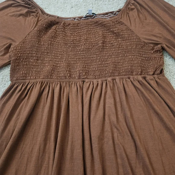 White Birch Women's Size 1x Brown Long Sleeve Dress Tunic - Picture 12 of 14